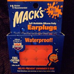 New Mack's Soft Moldable Waterproof Noise Reduction Earplugs Kids Size 22dB 6pk.